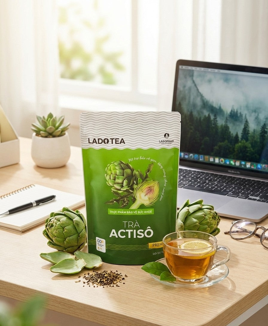 Vietnamese Artichoke Ladophar Herbal Tea – Traditional Da Lat Wellness Tea (100 Tea Bags)