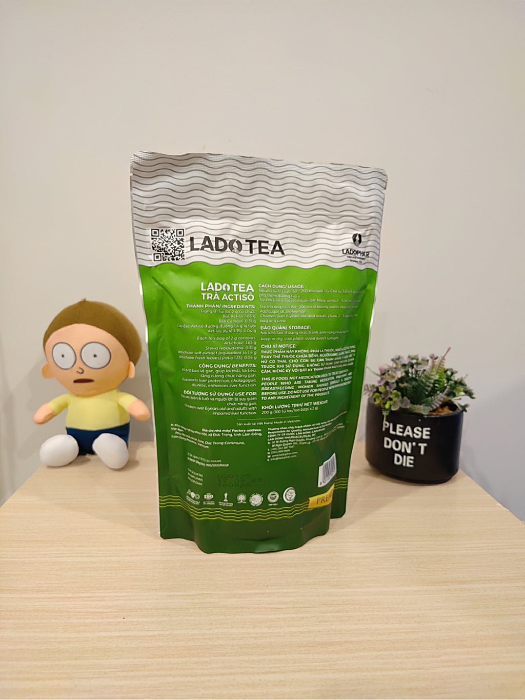 Vietnamese Artichoke Ladophar Herbal Tea – Traditional Da Lat Wellness Tea (100 Tea Bags)