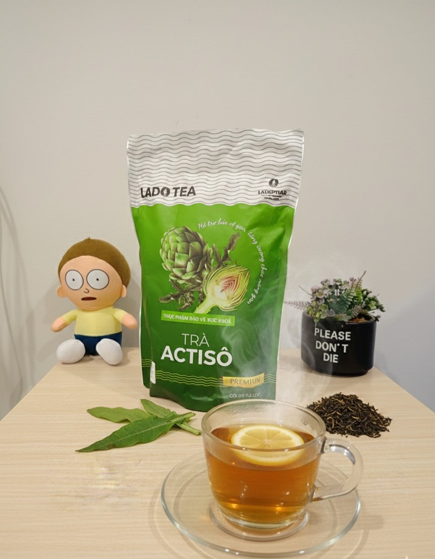 Vietnamese Artichoke Ladophar Herbal Tea – Traditional Da Lat Wellness Tea (100 Tea Bags)